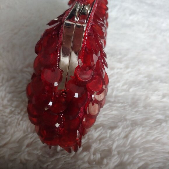 La Regale Gemstone Ruby Red Fun Sparkly Mini Dark Romantic Hand Bag - Picture 7 of 10